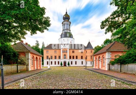 Entrée au Jever Schloss à Jever, Basse-Saxe, Allemagne Banque D'Images