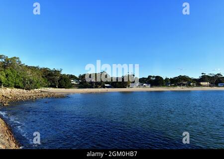 Vue sur la plage de Bundeena dans le parc national Royal au sud de Sydney Banque D'Images