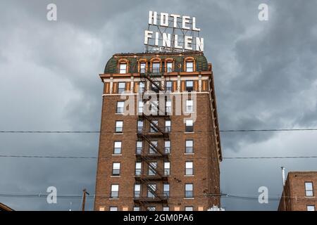 Butte, Montana, États-Unis - 4 juillet 2020 : l'hôtel Finlen Banque D'Images