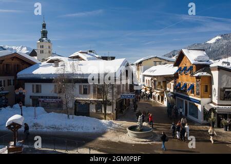 FRANCE HAUTE-SAVOIE (74) VILLAGE DE MEGÈVE, VALLÉE D'ARLY Banque D'Images