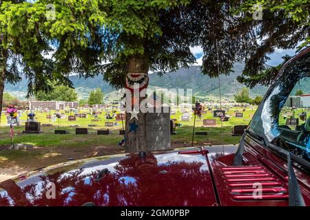 Butte, Montana, États-Unis - 4 juillet 2020 : le cimetière Mountain View Banque D'Images