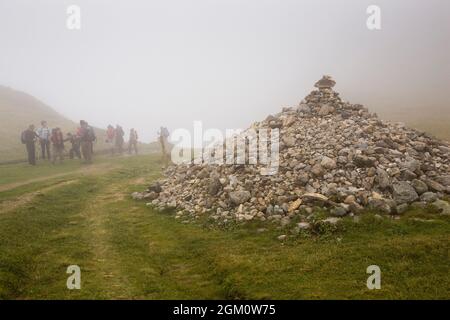 FRANCE HAUTE-SAVOIE (74) LES CONTAMINES-MONTJOIE ENTERREMENT DE 'PLAN DES DAMES' PRÈS DU COL DE BONHOMME (GR5 ET GR AUTOUR DU MONT-BLANC) Banque D'Images