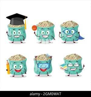 Élève d'école de romarin séché personnage de dessin animé avec diverses expressions. Illustration vectorielle Illustration de Vecteur