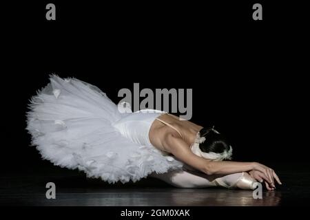 The Dying Swan interprété par Christine Shevchenko dans le cadre du gala du ballet ukrainien à Sadler’s Wells, Londres, Royaume-Uni Banque D'Images