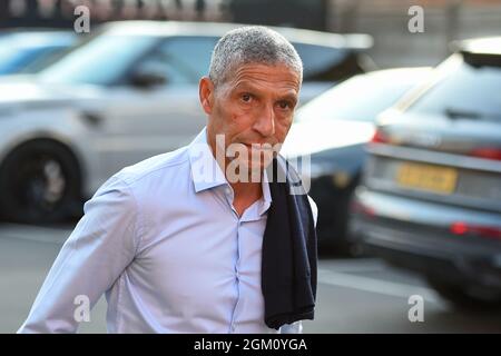 NOTTINGHAM, ROYAUME-UNI. 15 SEPT. Le directeur de la forêt de Nottingham, Chris Hughton, lors du match de championnat Sky Bet entre Nottingham Forest et Middlesbrough au City Ground, à Nottingham, le mercredi 15 septembre 2021. (Credit: Jon Hobley | MI News) Credit: MI News & Sport /Alay Live News Banque D'Images