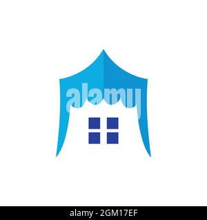 abstrait tente maison logo icône concept plat vecteur graphique design Illustration de Vecteur