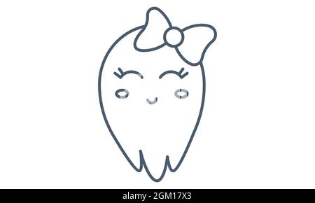 Mignon dessin animé fantôme, sympathique visage d'esprit smiley. Bébé ami bleu. Jouet amusant pour enfants, logo vectoriel, illustration. Illustration de Vecteur