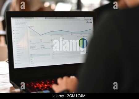Analyse de site Web. Rapport de visiteur sur le trafic de vérification des travailleurs sur le site Web. Analyse des données. Banque D'Images