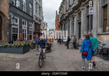 Breidelstraat, Brugge-Bruges, Belgique Banque D'Images