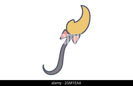 Balai de sorcière plat icône halloween et effrayant image vecteur Illustration de Vecteur