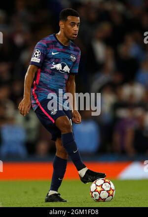 Manchester, Angleterre, 15 septembre 2021. Tyler Adams de Leipzig lors du match de l'UEFA Champions League au Etihad Stadium de Manchester. Crédit photo à lire: Darren Staples / Sportimage crédit: Sportimage / Alay Live News Banque D'Images