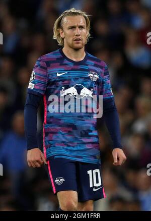 Manchester, Angleterre, 15 septembre 2021. Emil Forsberg de Leipzig lors du match de la Ligue des champions de l'UEFA au stade Etihad de Manchester. Crédit photo à lire: Darren Staples / Sportimage crédit: Sportimage / Alay Live News Banque D'Images