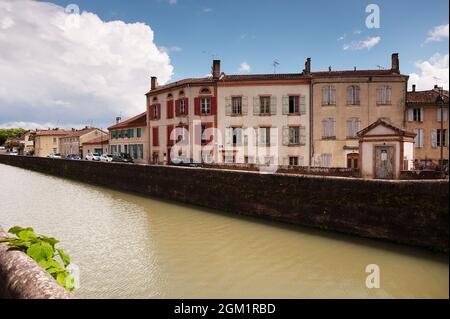 Quai Magenta, Canal Latéral à la Garonne, Moissac, Tarn-et-Garonne, France Banque D'Images