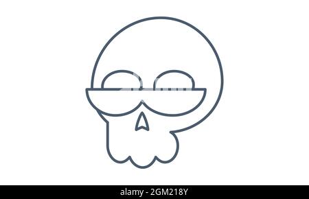crâne, vecteur, tête, squelette, mort, halloween, os, symbole, mort, icône, horreur, visage, tatouage, anatomie, design, mal, danger, effrayant, dents, signe, bo Illustration de Vecteur