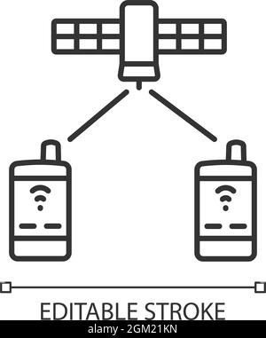 Icône linéaire de téléphonie par satellite Illustration de Vecteur