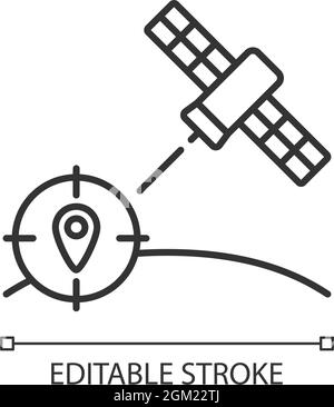 Icône linéaire satellite de navigation Illustration de Vecteur