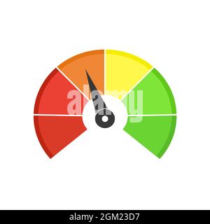 Compteur de vitesse ou le compte-tours avec flèche. L'infographie de l'élément indicateur. Modèle pour télécharger design. Vector illustration colorée dans un style plat. Illustration de Vecteur