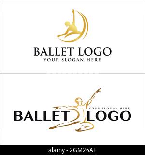 Design du logo de l'école de ballet Illustration de Vecteur