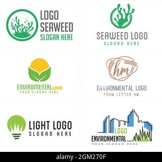 Aménagement paysager écologique logo respectueux de l'environnement Illustration de Vecteur