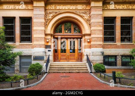 Wistar Institute of Anatomie U Penn - vue sur l'entrée du bâtiment de l'Institut Wistar d'Anatomie à l'Université de Pennsylvanie. Le Wistar Inst Banque D'Images