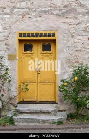 Une porte sur un bâtiment à Visby, Gotland, Suède Banque D'Images