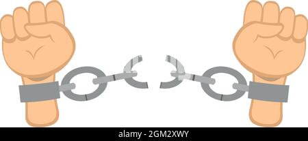 Illustration vectorielle des chaînes de rupture des mains Illustration de Vecteur