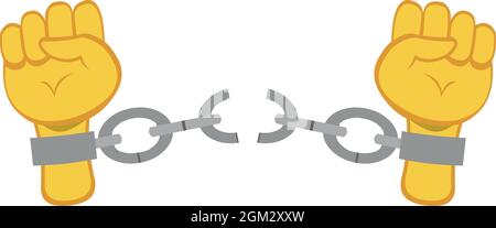 Illustration vectorielle de la rupture de la main jaune sans chaînes Illustration de Vecteur
