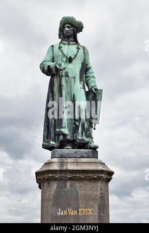 Monument Jan Van Eyck. Brugge. Flandre. Belgique. Banque D'Images