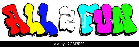Des lettres dessinées à la main pour vous amuser. Gtagraffiti Street Art. Modèle pour le design, le t-shirt, l'impression, l'affiche, le web. Illustration vectorielle EPS10 superposée isolée Illustration de Vecteur