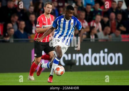 Eindhoven, pays-Bas. 16 septembre 2021. EINDHOVEN, PAYS-BAS - SEPTEMBRE 16: Alexander Isak de Real Sociedad pendant le match de l'UEFA Europa League Group Stage entre PSV et Real Sociedad au Phillips Stadion le 16 septembre 2021 à Eindhoven, pays-Bas (photo de Broer van den Boom/Orange Pictures) Credit: Orange pics BV/Alay Live News Banque D'Images