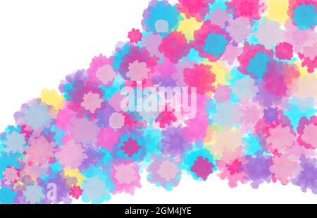 Résumé coloré huile peinture rouge, rose cosmos fleur fond. Peinture à la main. Banque D'Images