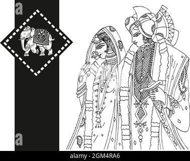 Motif tribal motif éléphant dessin cachemire, Royalty Free, illustration de stock avec bordure sans couture Banque D'Images