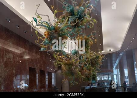 L'art du verre Chihuly dans le bâtiment Gonda du Mayo Clinc Banque D'Images