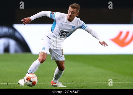 Moscou, Russie. 16 septembre 2021. MOSCOU, RUSSIE - SEPTEMBRE 16: Valentin Rongier du FC Olympique de Marseille lors du match de l'UEFA Europa League entre le FC Lokomotiv et le FC Olympique de Marseille à Lokomotivstadion le 16 septembre 2021 à Moscou, Russie (photo d'Anatoliy Medved/Orange Pictures) crédit: Orange pics BV/Alay Live News Banque D'Images