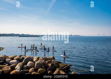 Vue magnifique sur la planche à voile ou le SUP Banque D'Images