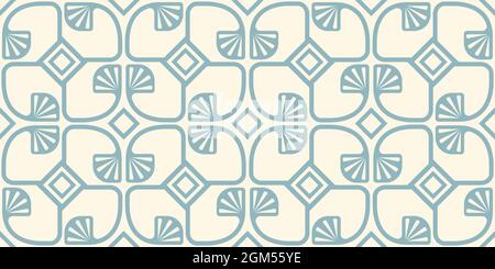 Motif vectoriel vintage sans coutures dans un style art déco. Motif fleuri sans couture rétro avec plantes géométriques abstraites. Illustration de Vecteur