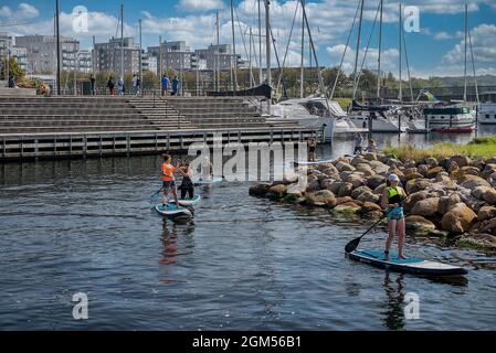 Vue magnifique sur la planche à voile ou le SUP Banque D'Images