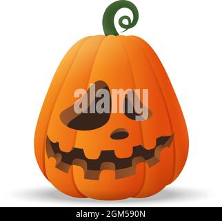 Halloween Jack O Lantern citrouille avec drôle d'expression de visage - isolé sur fond transparent Illustration de Vecteur