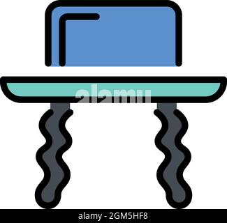 Icône de chapeau juif. Contour chapeau juif vecteur icône couleur plat isolé sur blanc Illustration de Vecteur