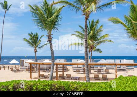 Plage idyllique en République Dominicaine. Banque D'Images