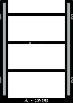 Icône de l'échelle de l'échafaudage. Illustration du contour de l'icône de vecteur d'échelle de l'échafaudage, couleur plate isolée sur blanc Illustration de Vecteur