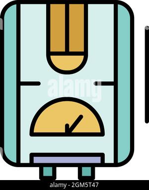 Icône de chaudière à eau. Contour de la chaudière à eau vecteur icône couleur plat isolé sur blanc Illustration de Vecteur