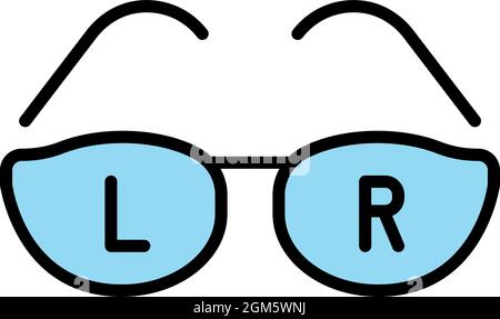 Icône de correction des lunettes. Correction du contour yeux lunettes vecteur icône couleur plat isolé sur blanc Illustration de Vecteur