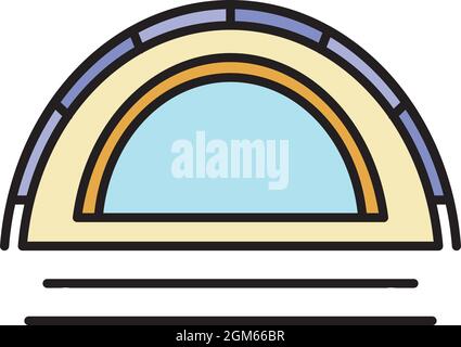 Icône de tente de camp. Contour camp tente vecteur icône couleur plat isolé sur blanc Illustration de Vecteur