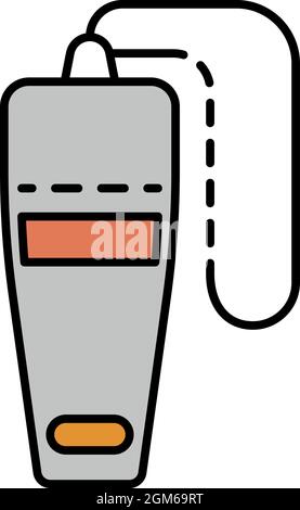 Icône de sifflet de la vue de dessus. Contour vue de dessus sifflet icône vecteur couleur plat isolé sur blanc Illustration de Vecteur