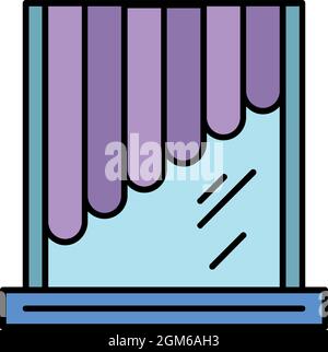 Icône de pare-soleil en plastique. Contour plastique de l'icône vecteur de l'obturateur solaire couleur plat isolé sur blanc Illustration de Vecteur