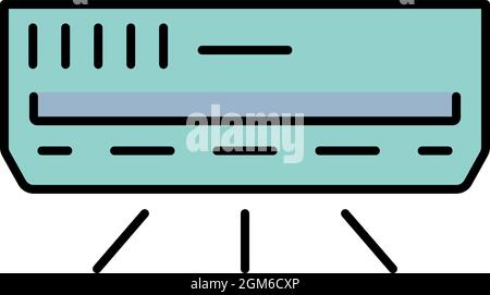 Icône du conditionneur de maison. Contour maison conditionneur vecteur icône couleur plat isolé sur blanc Illustration de Vecteur