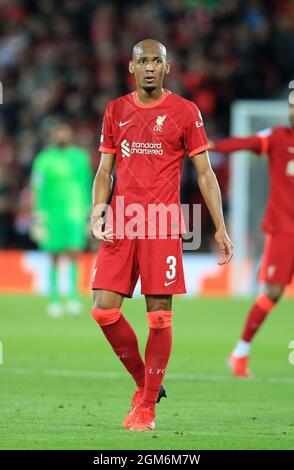 Anfield, Liverpool, Royaume-Uni. 15 septembre 2021. UEFA Champions League football, Liverpool versus AC Milan; Fabinho de Liverpool Credit: Action plus Sports/Alamy Live News Banque D'Images