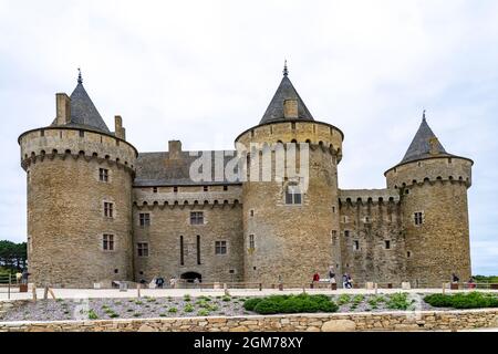 Die Burg Château de Suscinio BEI Sarzeau, Bretagne, Frankreich | Château de Suscinio Château près de Sarzeau, Bretagne, France Banque D'Images