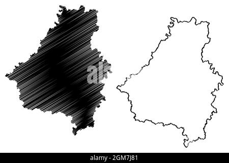 District de Bareilly (État de l'Uttar Pradesh, République de l'Inde) carte illustration vectorielle, scribble esquisse carte de Bareilly Illustration de Vecteur